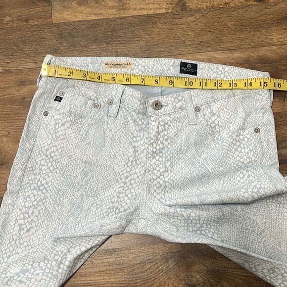 Adriano Goldschmied blue and white snake print super skinny ankle jean size 30 - Picture 4 of 8
